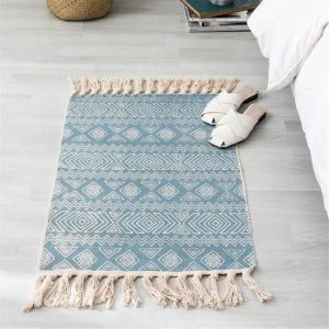 Tapis Zen Turc à frange - Bleue