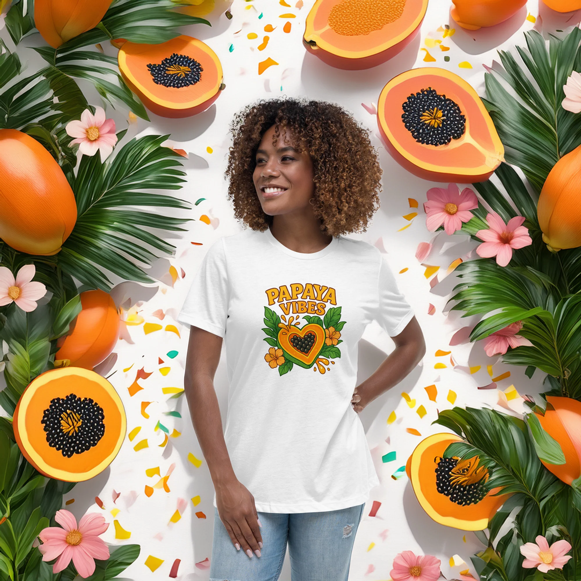 T-shirt Femme "Papaya Vibes" – Image 3